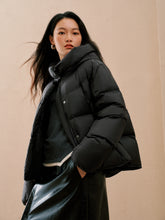 Women's Black Quilted Hooded Puffer Jacket